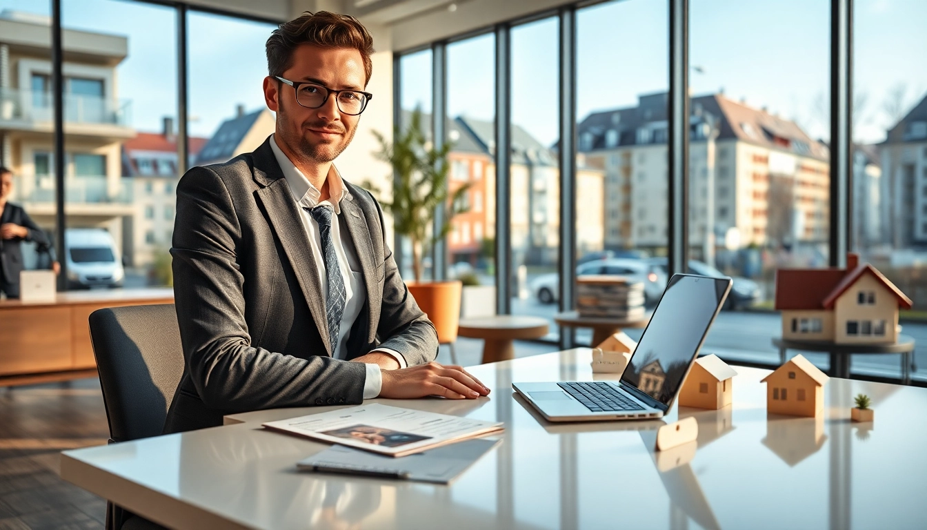 Immobilienmakler Frankfurt Riedberg präsentiert erfolgreiche Immobilienstrategien in modernem Office.