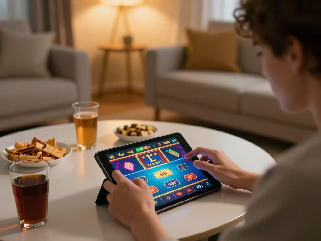 Engaging online gaming on tablets, featuring trang chủ lc88 in a cozy home setup for strategic gameplay