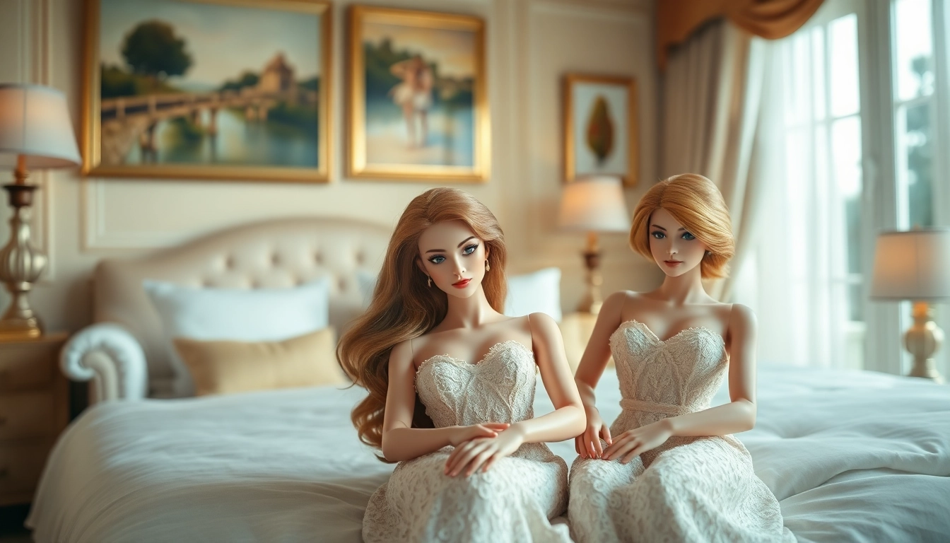 Erleben Sie die Anziehungskraft von Love Dolls in einem stilvollen Schlafzimmer mit eleganten Möbeln.