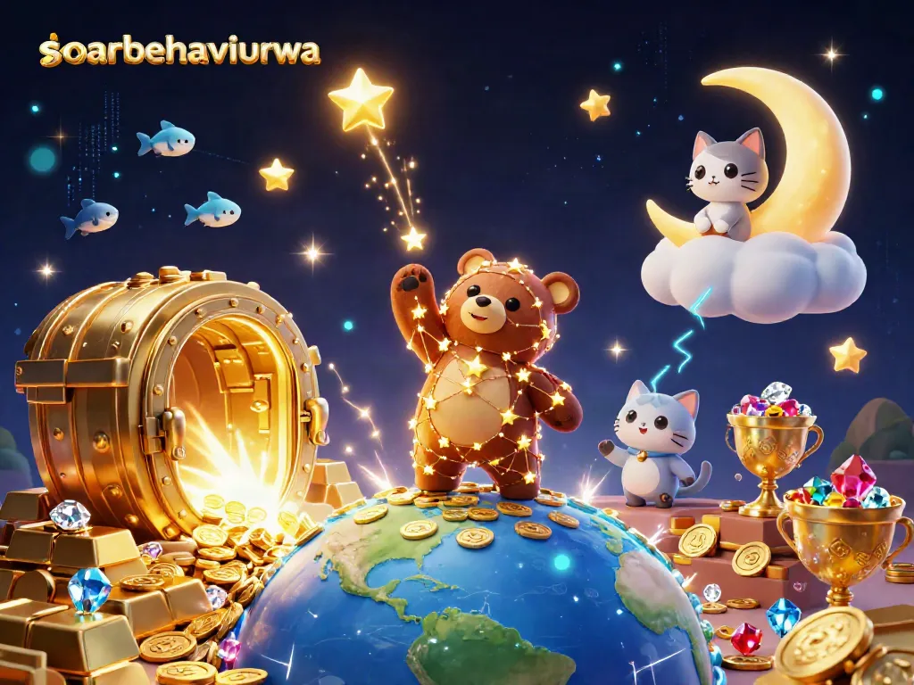 Play games and win rewards at soarbehaviorwa with vibrant casino imagery featuring stars, coins, and jewels.