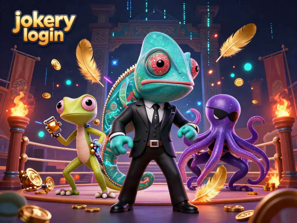 Engage with the jokery login platform featuring vibrant casino elements and characters.