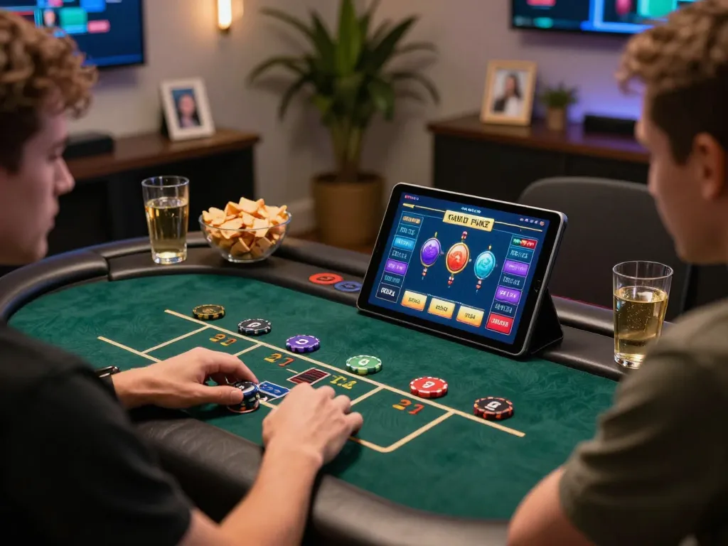 Kkwin player enjoying live dealer gaming on a tablet, showcasing a modern gambling setup