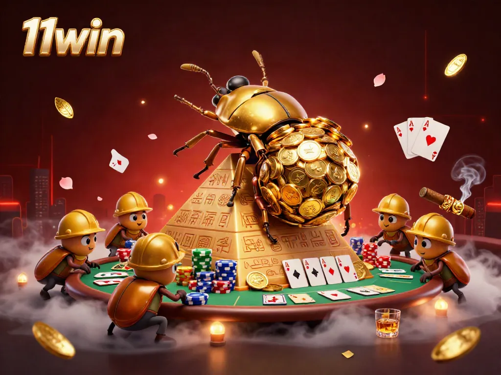 Experience thrilling gaming action with 11win as golden beetles rush to victory in a vibrant casino