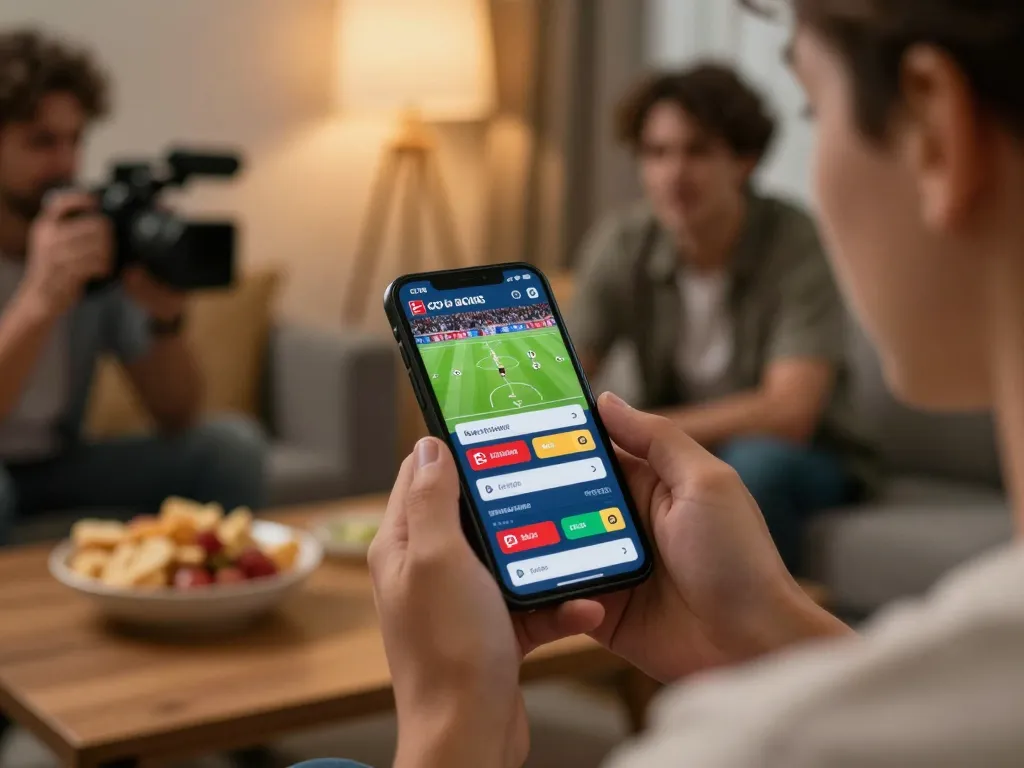 GO8 user engaging in live sports betting on smartphone, capturing excitement through strategic betting choices.